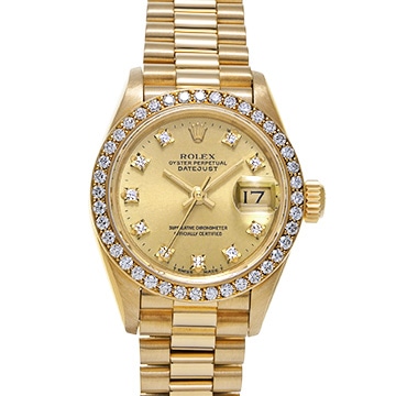 ロレックス デイトジャスト 69138G シャンパン/ダイヤモンド レディース 時計 【中古】【wristwatch】