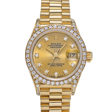 ロレックス デイトジャスト 69158G シャンパン/ダイヤモンド レディース 時計 【中古】【wristwatch】
