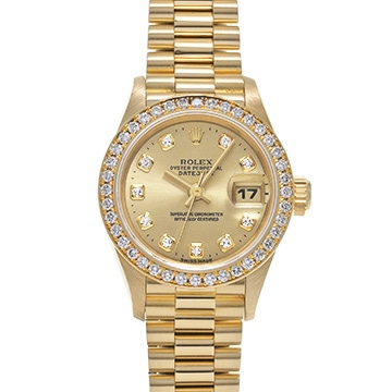 ロレックス デイトジャスト 69138G シャンパン/ダイヤモンド レディース 時計 【中古】【wristwatch】