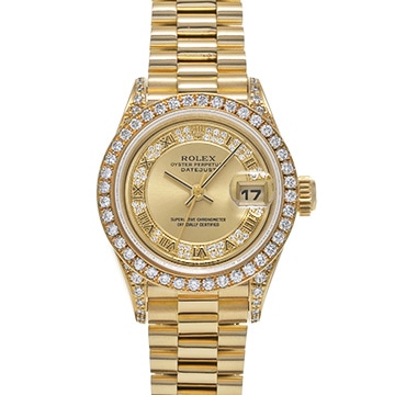 ロレックス デイトジャスト 69158 シャンパン/ダイヤモンド レディース 時計 【中古】【wristwatch】