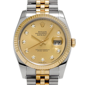 ロレックス デイトジャスト 116233G シャンパン/ダイヤモンド メンズ 時計 【中古】【wristwatch】