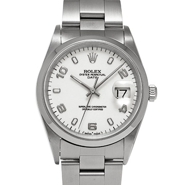 ロレックス オイスターパーペチュアル デイト 15200 ホワイト メンズ 時計 【中古】【wristwatch】