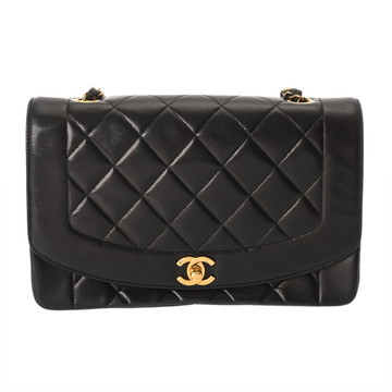 シャネル ダイアナ チェーンショルダー 25cm ブラック A01165 ラムスキン レディース バッグ 【中古】【bag】