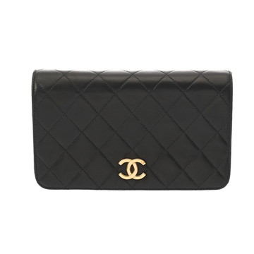 シャネル マトラッセ プッシュロック チェーンショルダー  ブラック ラムスキン レディース バッグ 【中古】【bag】