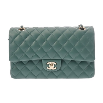 シャネル マトラッセ クラシックハンドバッグ 25cm グリーン A01112 ラムスキン レディース バッグ 【中古】【bag】