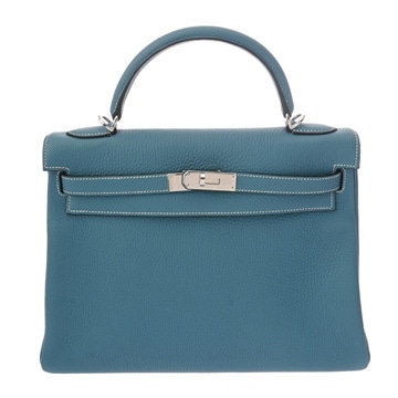 エルメス ケリー 32 内縫い  ブルージーン トリヨンクレマンス レディース バッグ 【中古】【bag】