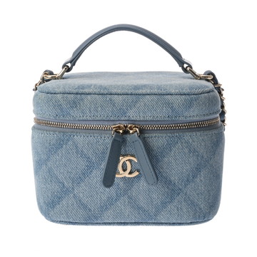 シャネル マトラッセ スモール ヴァニティケース ブルー AS3171 デニム レディース バッグ 【中古】【bag】