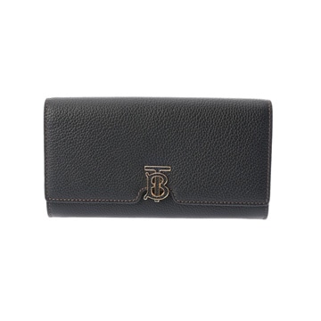 バーバリー TBコンチネンタルウォレット ブラック 8049212 レザー レディース 財布 【中古】【purse】