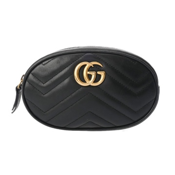 グッチ GGマーモント ベルトバッグ ブラック 476434 525040 レザー レディース バッグ 【中古】【bag】
