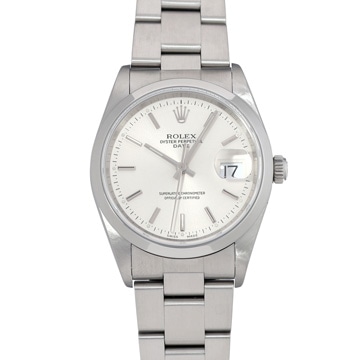 ロレックス オイスターパーペチュアル デイト 15200 シルバー メンズ 時計 【中古】【wristwatch】