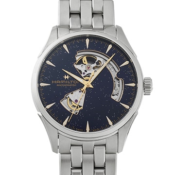 ハミルトン ジャズマスター オープンハート H32705140 ブルー メンズ 時計 【中古】【wristwatch】