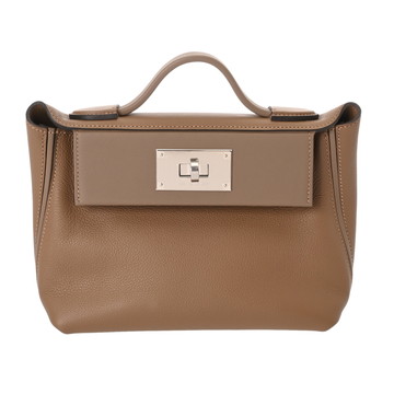 エルメス 24/24 MINI ベージュドゥワイマール/エトゥープ エバーカラー/ヴォースイフト レディース バッグ 【中古】【bag】