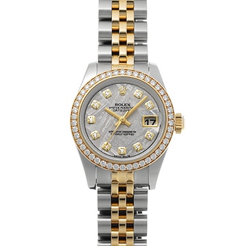 ロレックス レディ デイトジャスト 26 179383G メテオライト/ダイヤモンド レディース 時計 【中古】【wristwatch】