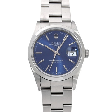 ロレックス オイスターパーペチュアル デイト 15200 ブルー メンズ 時計 【中古】【wristwatch】