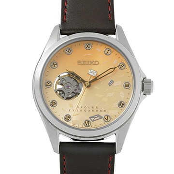 セイコー プレサージュ ヴァイオレットエヴァーガーデン 4R38-02P0 ゴールド メンズ 時計 【中古】【wristwatch】