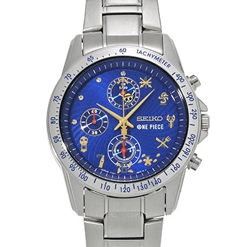 セイコー ワンピース 1000話記念モデル 7T92-HBM0 ブルー メンズ 時計 【中古】【wristwatch】