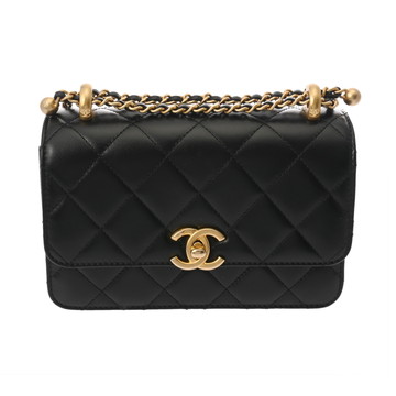 シャネル マトラッセ ミニ フラップバッグ ブラック AS2615 ラムスキン レディース バッグ 【中古】【bag】