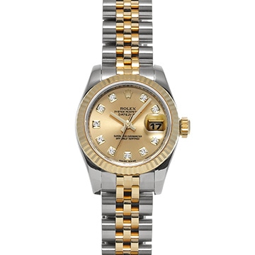 ロレックス デイトジャスト 179173G シャンパンコンピュータ/ダイヤモンド レディース 時計 【中古】【wristwatch】