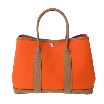 エルメス ガーデンパーティ TPM  オレンジ/ビスキュイ ネゴンダ/トワルオフィシエ レディース バッグ 【中古】【bag】