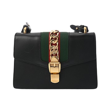 グッチ シルヴィ ブラック 421882 525040 カーフ レディース バッグ 【中古】【bag】