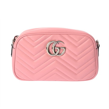 グッチ GGマーモント スモール カメラバッグ ピンク 447632 520981 キルティングレザー レディース バッグ 【中古】【bag】