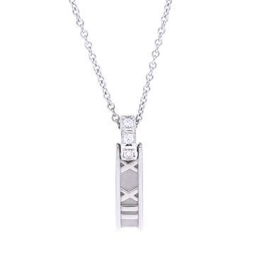 ティファニー アトラスバー ネックレス 3PD シルバー K18ホワイトゴールド WG レディース ジュエリー 【中古】【jewelry】
