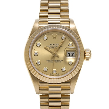 ロレックス デイトジャスト 69178G シャンパン/ダイヤモンド レディース 時計 【中古】【wristwatch】