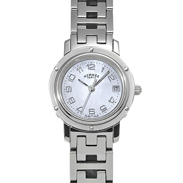 エルメス クリッパー CL4.210 ピンクシェル レディース 時計 【中古】【wristwatch】