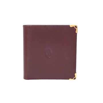 カルティエ マストライン ボルドー レザー レディース 財布 【中古】【purse】
