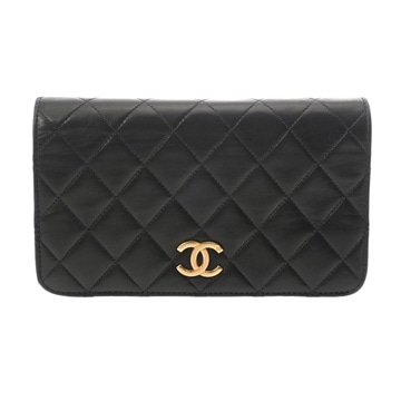 シャネル マトラッセ プッシュロック チェーンショルダー ブラック ラムスキン レディース バッグ 【中古】【bag】