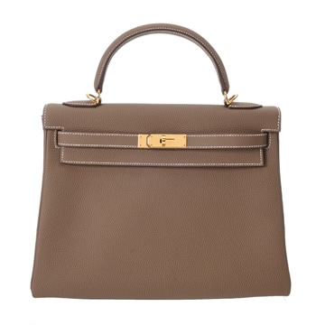 エルメス ケリー 32 内縫い エトゥープ トゴ レディース バッグ 【中古】【bag】