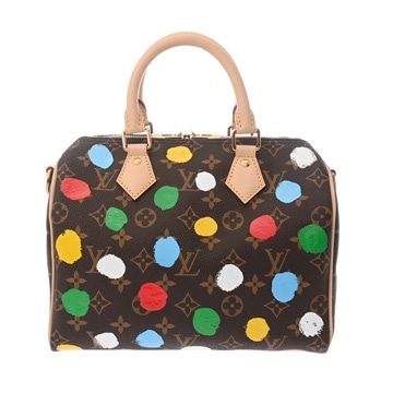 ルイ ヴィトン モノグラムペインテッドドット LV×YK スピーディバンドリエール 25　 ブラウン系マルチカラー M46433 モノグラムキャンバス レディース バッグ 【中古】【bag】
