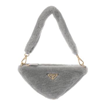 プラダ 2WAY グレー 1BC543 ムートン レディース バッグ 【中古】【bag】