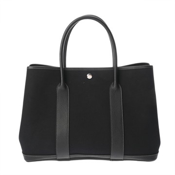 エルメス ガーデンパーティ PM ブラック トワルオフィシエ/ブッフルスキッパー レディース バッグ 【中古】【bag】