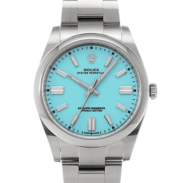 ロレックス オイスターパーペチュアル 41 124300 ターコイズブルー メンズ 時計 【中古】【wristwatch】