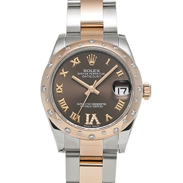 ロレックス デイトジャスト 31 178341 チョコレートブラウン/ダイヤモンド ユニセックス 時計 【中古】【wristwatch】