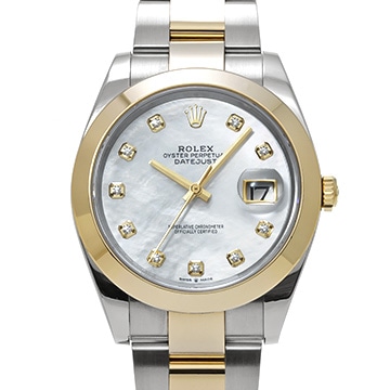 ロレックス デイトジャスト 41 126303G ホワイトシェル/ダイヤモンド メンズ 時計 【中古】【wristwatch】