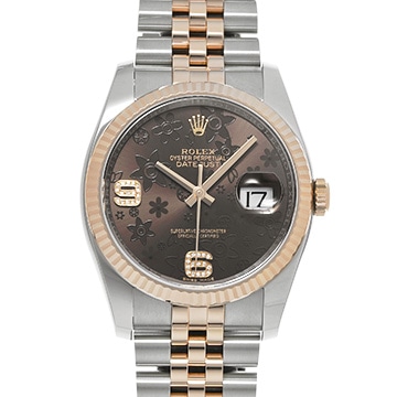 ロレックス デイトジャスト 36 116231 チョコレートフラワー/ダイヤモンド メンズ 時計 【中古】【wristwatch】