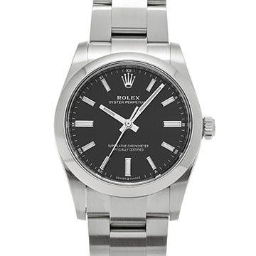 ロレックス オイスターパーペチュアル 34 124200 ブライトブラック ユニセックス 時計 【中古】【wristwatch】