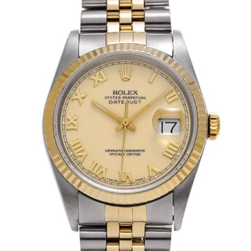 ロレックス デイトジャスト 16233 アイボリー メンズ 時計 【中古】【wristwatch】