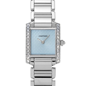 カルティエ タンクフランセーズ SM WE1019S3 ライトブルー レディース 時計 【中古】【wristwatch】