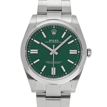 ロレックス オイスターパーペチュアル 41 124300 グリーン メンズ 時計 【中古】【wristwatch】