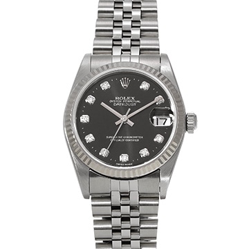 ロレックス デイトジャスト 78274G ブラック/ダイヤモンド ユニセックス 時計 【中古】【wristwatch】