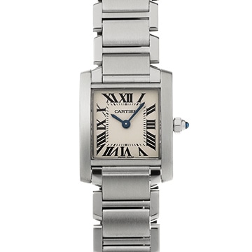 カルティエ タンクフランセーズ SM W51008Q3 シルバー レディース 時計 【中古】【wristwatch】