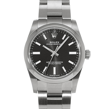 ロレックス オイスターパーペチュアル 34 124200 ブライトブラック ユニセックス 時計 【中古】【wristwatch】