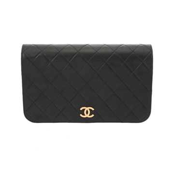 シャネル マトラッセ プッシュロックチェーンショルダー ブラック ラムスキン レディース バッグ 【中古】【bag】
