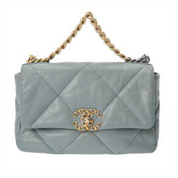 シャネル CHANEL19  ハンドバッグ ライトブルー AS1160 シャイニーラムスキン レディース バッグ 【中古】【bag】