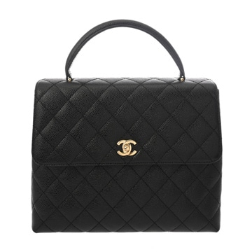 シャネル マトラッセ ハンドバッグ ブラック A12397 キャビアスキン レディース バッグ 【中古】【bag】