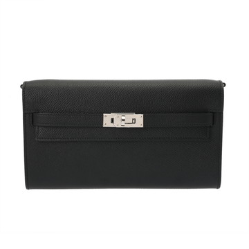 エルメス ケリーウォレット ロングトゥーゴー  ブラック ヴォーエプソン ユニセックス 財布 【中古】【purse】