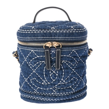 シャネル マトラッセ バニティ チェーンショルダー ブルー AS1336 デニム レディース バッグ 【中古】【bag】